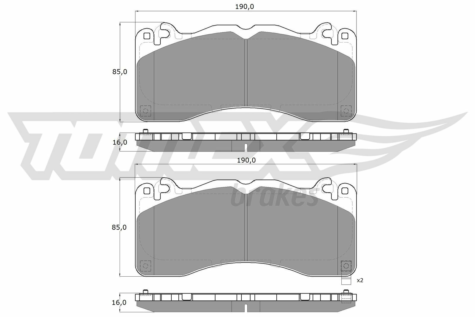 Sada brzdových platničiek kotúčovej brzdy TOMEX Brakes